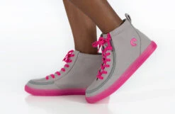 FINAL SALE - Grey/Pink BILLY Classic Lace High Tops -Billy BK22100 050 studio standing 1 940x614 49e80424 7aa1 4143 b49c 783380d2d37d