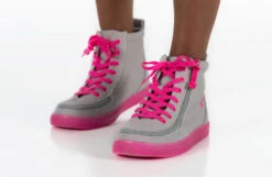 FINAL SALE - Grey/Pink BILLY Classic Lace High Tops -Billy BK22100 050 studio standing 2 940x614 6c0d9381 36f8 4b6b 8691 ea740aab8f4e
