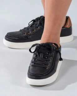 FINAL SALE - Women's Black (Brown Mustache) BILLY Low Sneakers -Billy BW20007 002 Studio2 704x880 1
