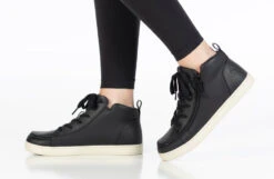 FINAL SALE - Women's Black BILLY Sneaker Lace Mid Tops 20 FINAL SALE - Women's Black BILLY Sneaker Lace Mid Tops -Billy BW22135 001 studio standing 1 940x614 a6ab9639 0ffb 461d a276 bda67faca0af
