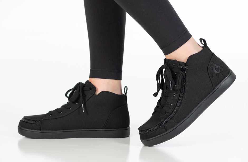 FINAL SALE - Women's Black To The Floor BILLY Sneaker Lace Mid Tops 11 FINAL SALE - Women's Black To The Floor BILLY Sneaker Lace Mid Tops - Image 9